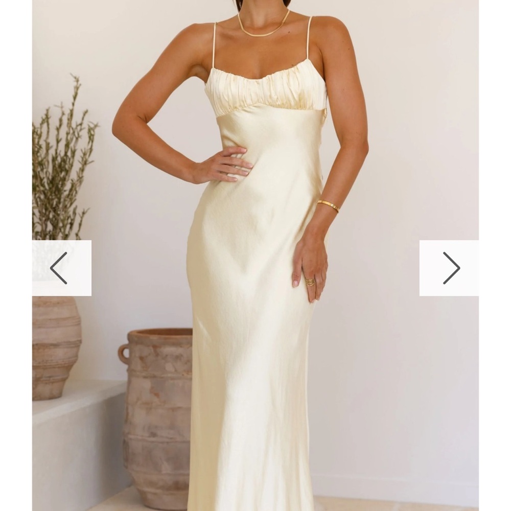 Yellow Satin Bridesmaid Dress. NEVER WORN, NWT